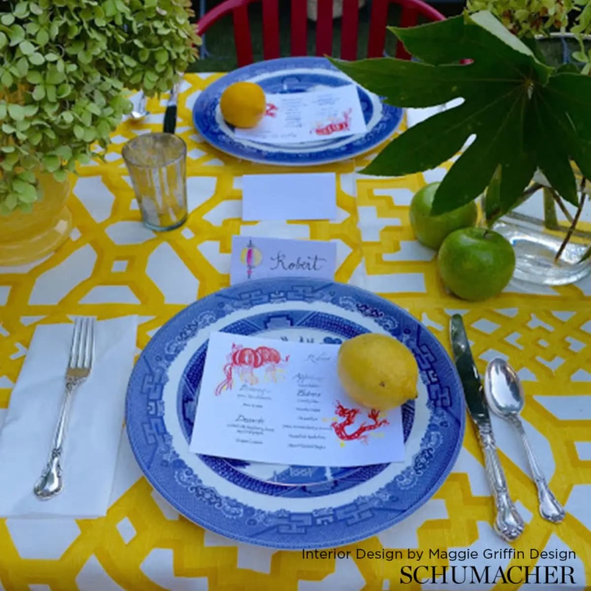ZANZIBAR TRELLIS CHINTZ_ CANARY
