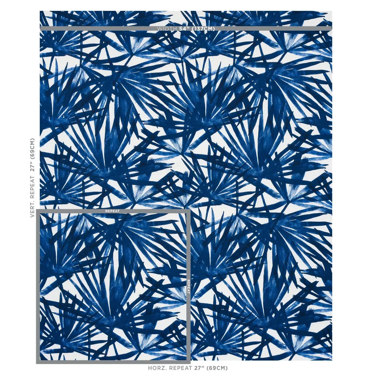 SUNLIT PALM LINEN_ BLUE