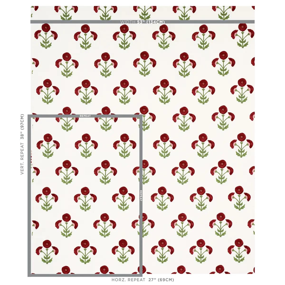 Saranda Flower Embroidery_ CARDINAL