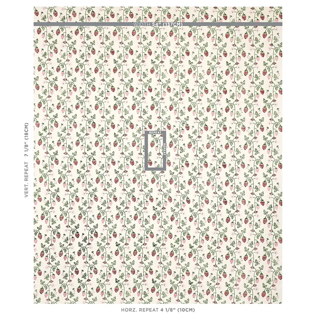 STRAWBERRY HAND BLOCK PRINT_ GRASS