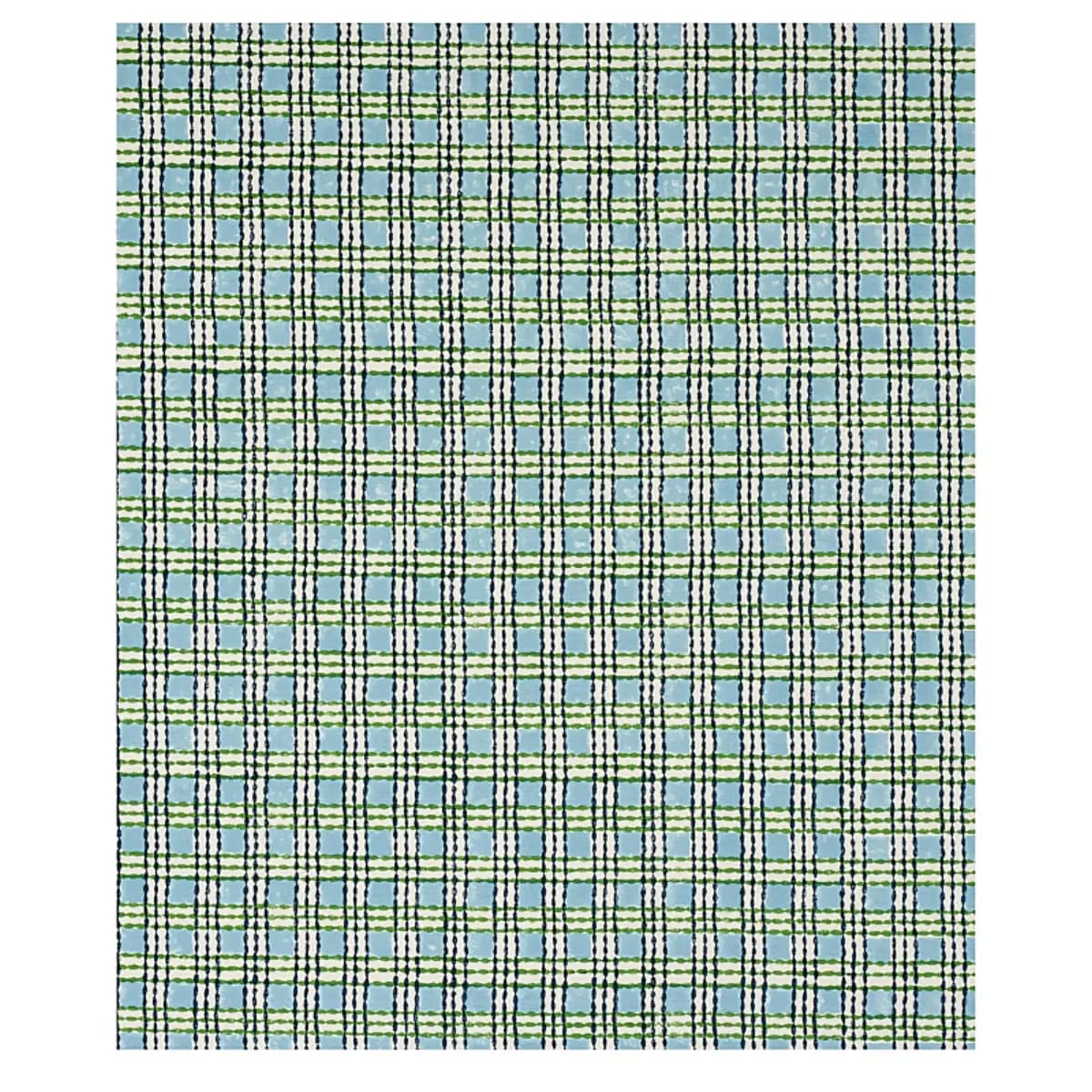 TRELLIS HAND BLOCK PRINT_ SKY & GRASS