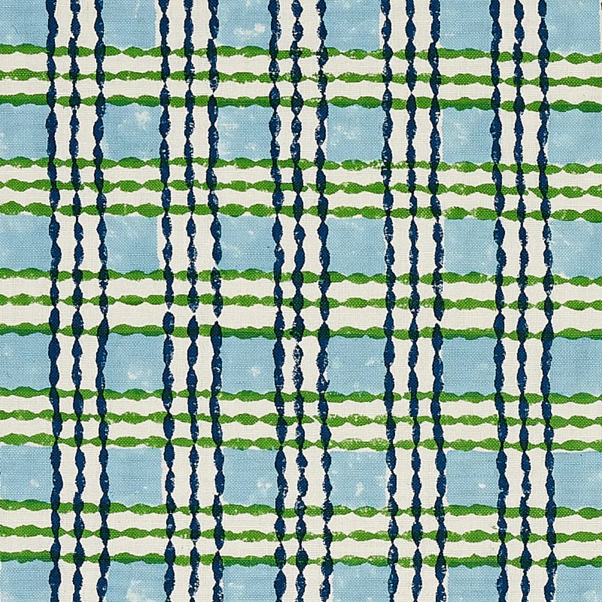 TRELLIS HAND BLOCK PRINT_ SKY & GRASS