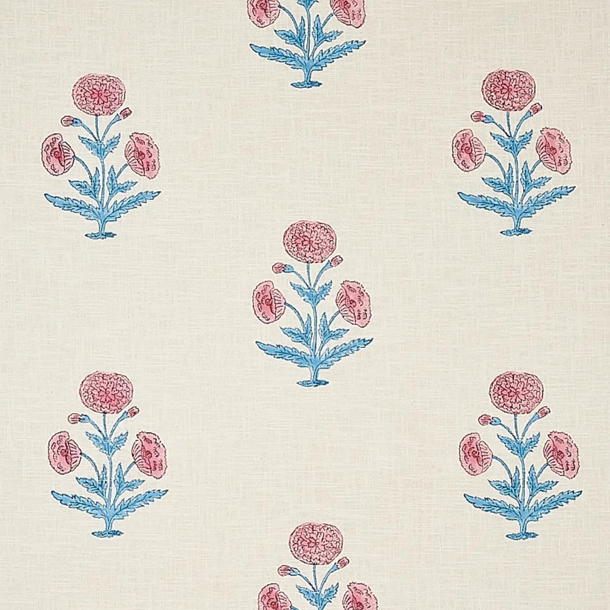 POPPY HAND BLOCK PRINT_ ROSE & SKY