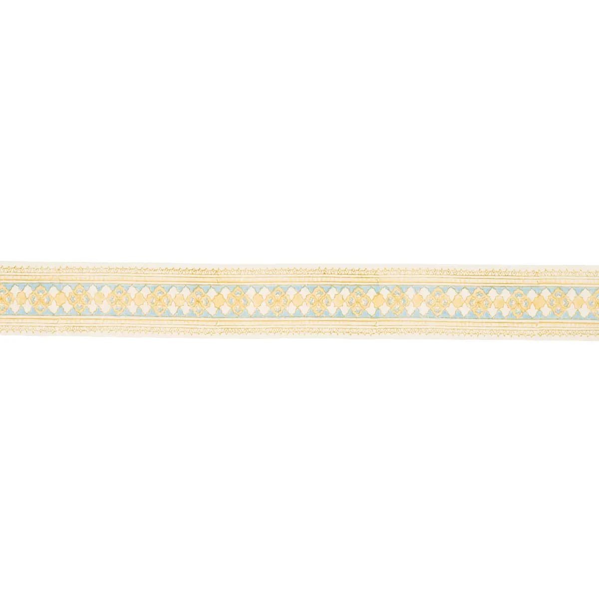 AMIRA HAND BLOCK PRINTED TAPE_ YELLOW & AQUA