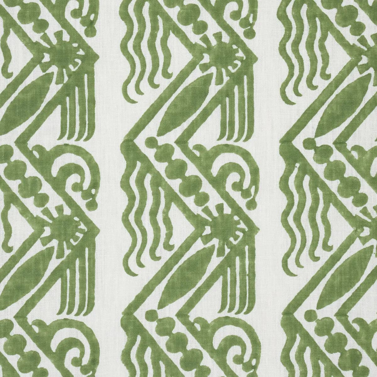 VENETIAN ZIG ZAG BLOCK PRINT_ GREEN
