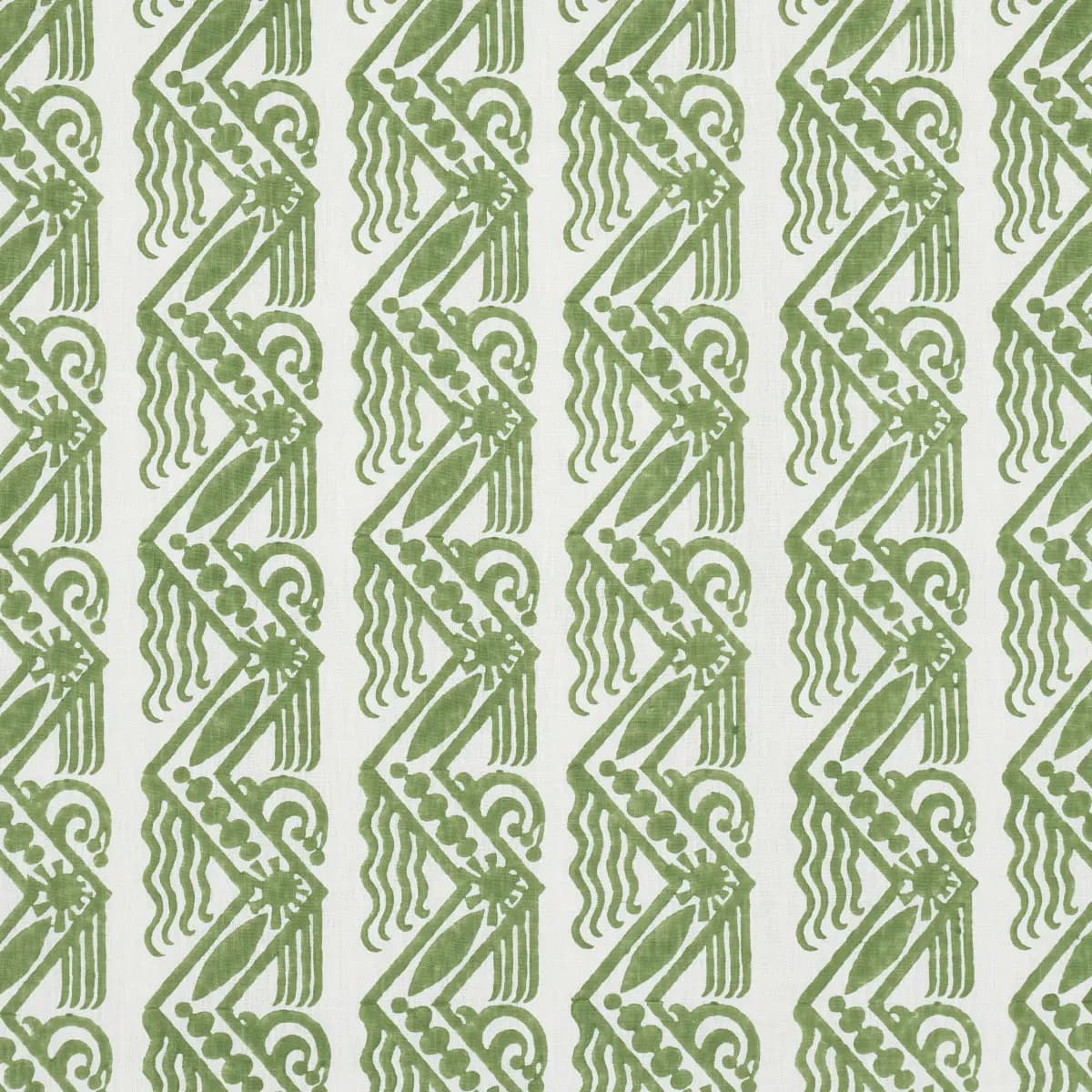 VENETIAN ZIG ZAG BLOCK PRINT_ GREEN