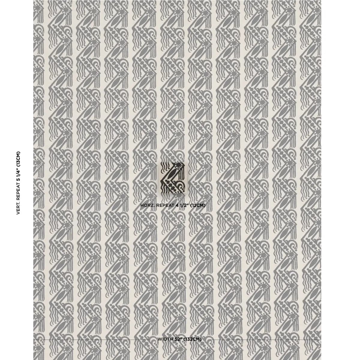 VENETIAN ZIG ZAG BLOCK PRINT_ BLACK ON NATURAL