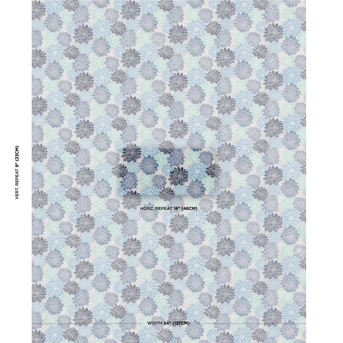 Dahlia Hand Block Print_ BLUES