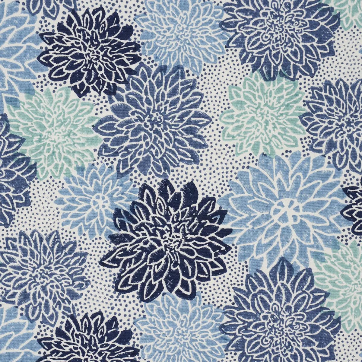 Dahlia Hand Block Print_ BLUES