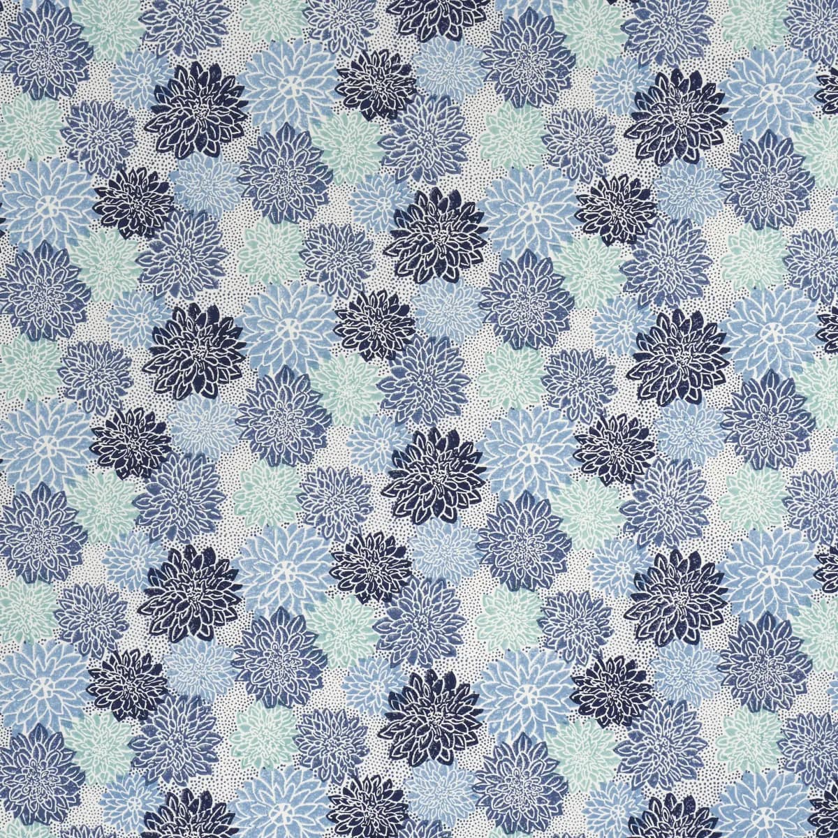 Dahlia Hand Block Print_ BLUES