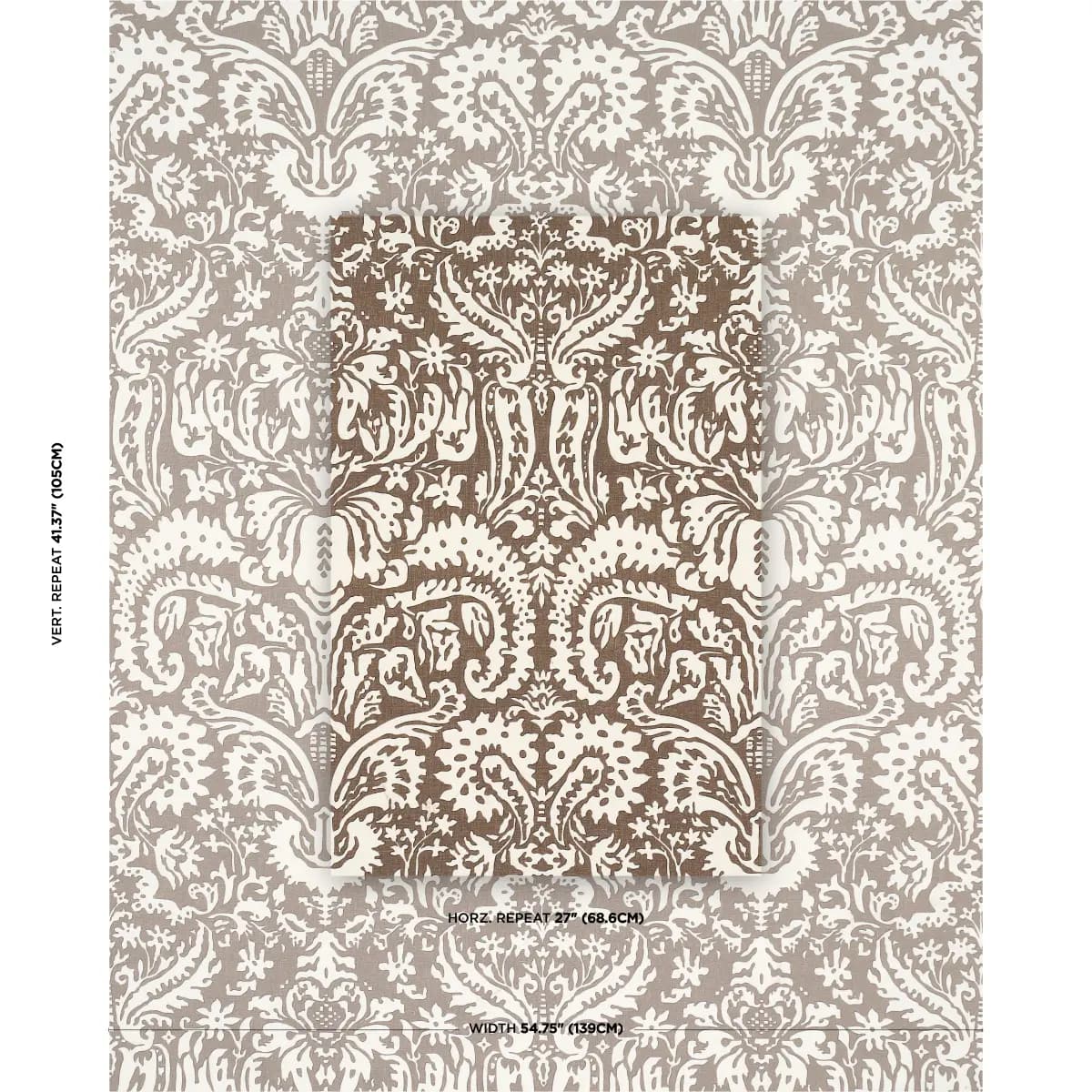 SUFFOLK DAMASK_ BROWN