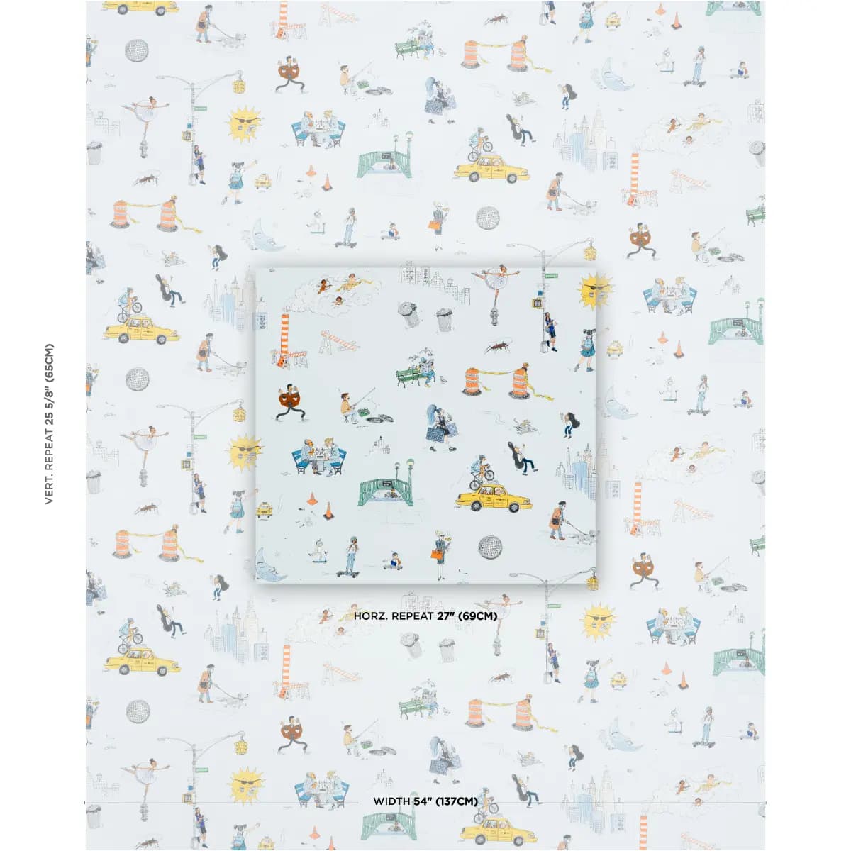 JOANA AVILLEZ'S STREET SCENES_ MULTICOLOR ON SKY BLUE