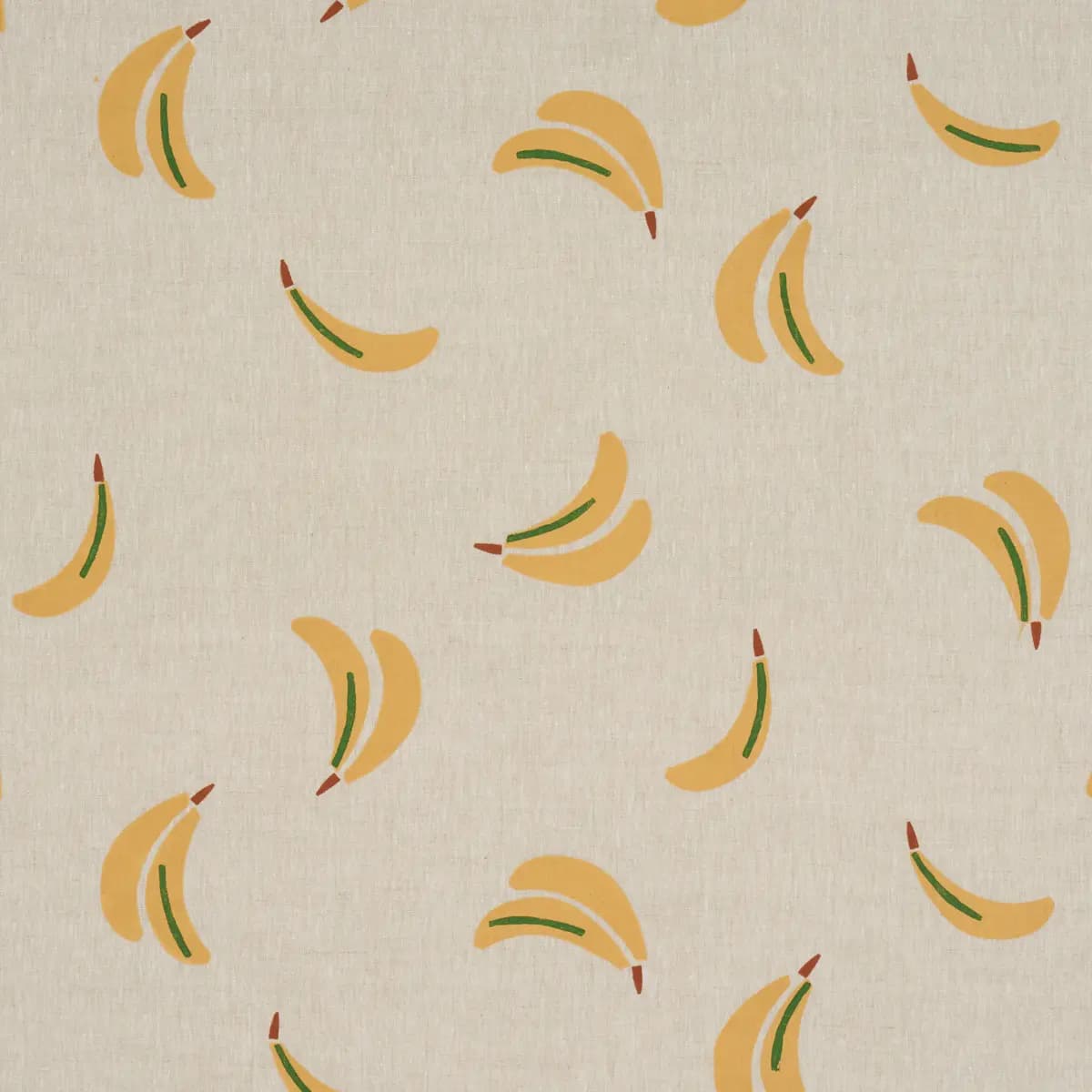 BANANA STAND HAND BLOCK PRINT_ OCHRE AND GREEN ON NATURAL