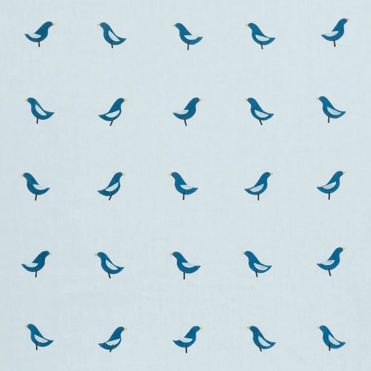 BIRDS HAND-BLOCK PRINT_ NAVY ON SKY