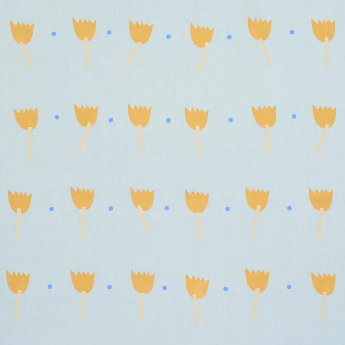 TULIP PLAY HAND BLOCK PRINT_ OCHRE ON SKY