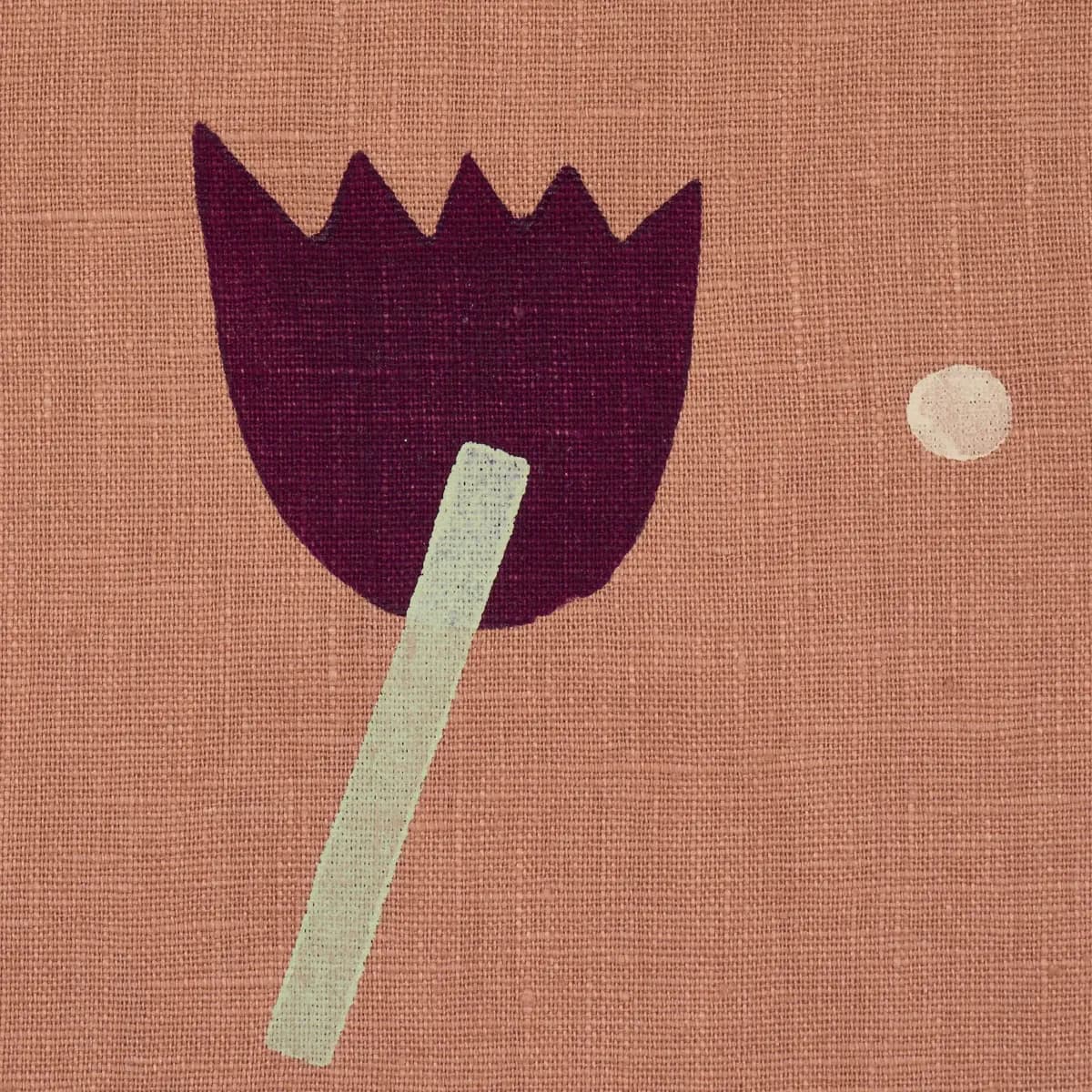 TULIP PLAY HAND BLOCK PRINT_ VIOLET ON RUST