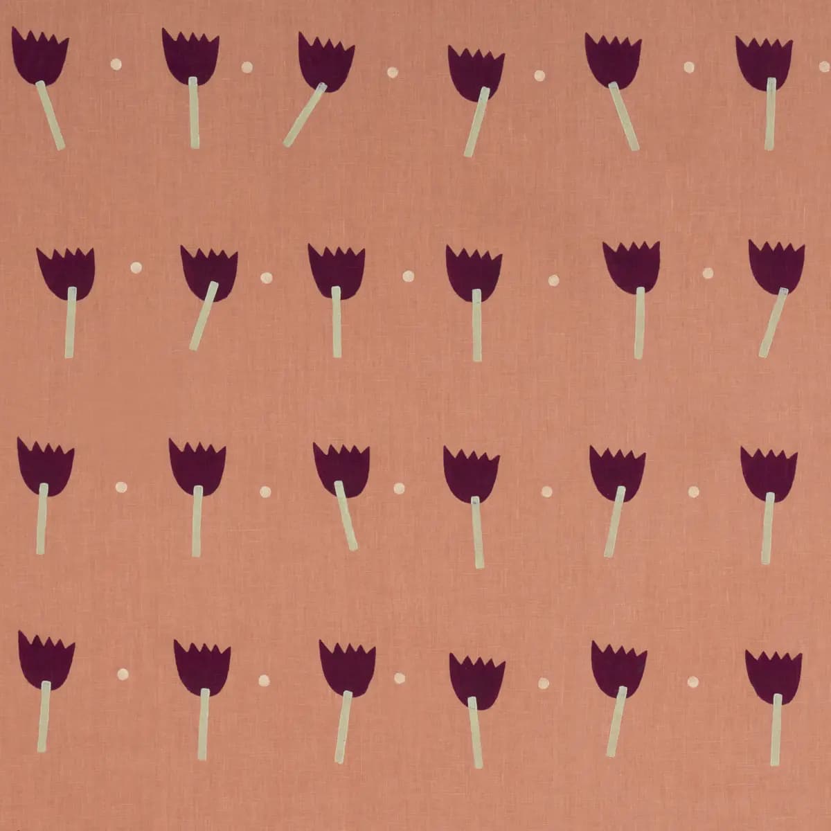 TULIP PLAY HAND BLOCK PRINT_ VIOLET ON RUST