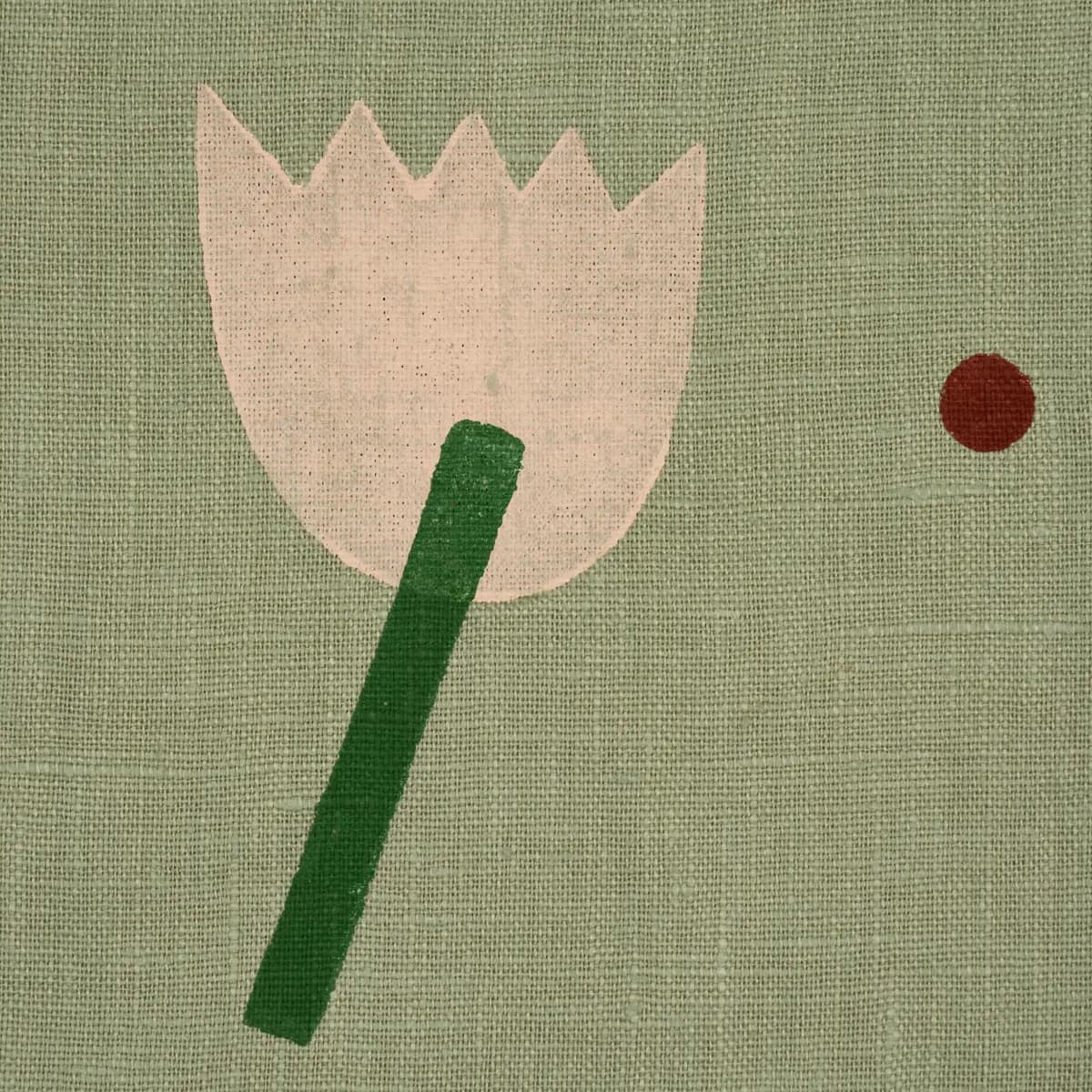 TULIP PLAY HAND BLOCK PRINT_ PEACH ON SAGE
