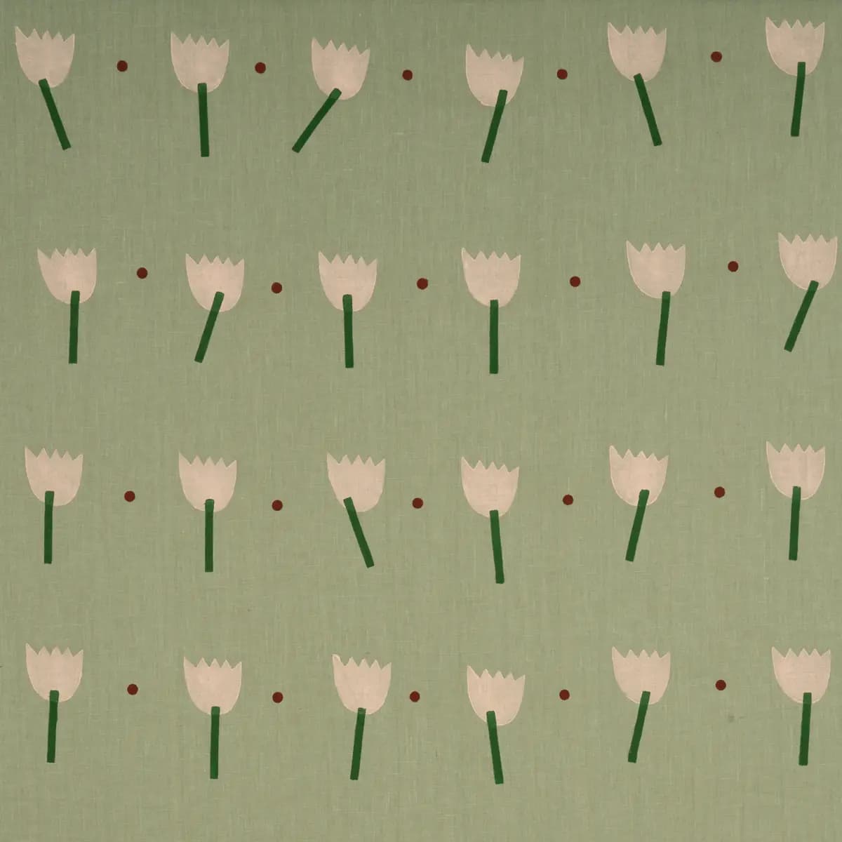 TULIP PLAY HAND BLOCK PRINT_ PEACH ON SAGE