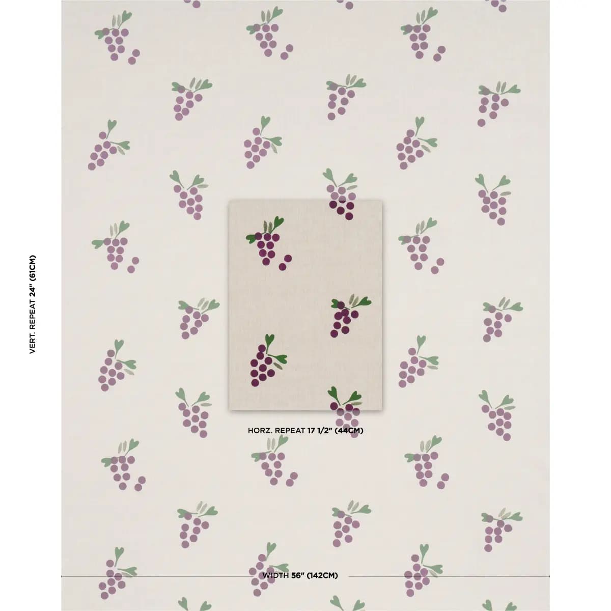 GRAPES HAND BLOCK PRINT_ PURPLE ON NATURAL