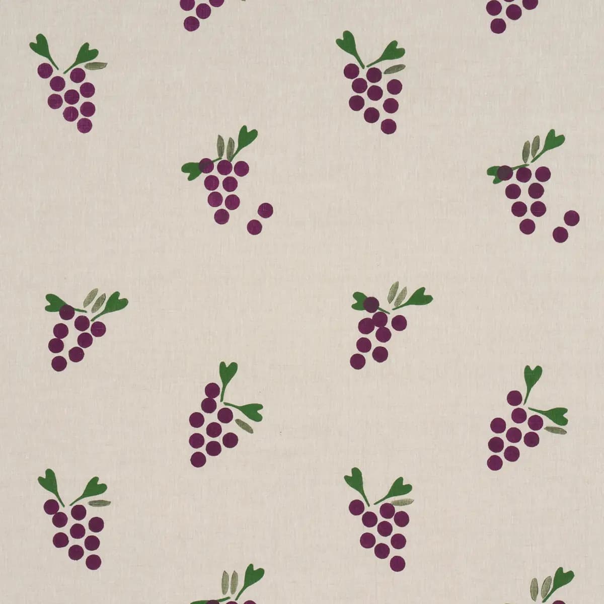 GRAPES HAND BLOCK PRINT_ PURPLE ON NATURAL