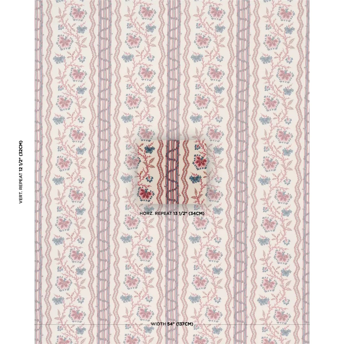 PARVATI FLORAL STRIPE_ VERMILION