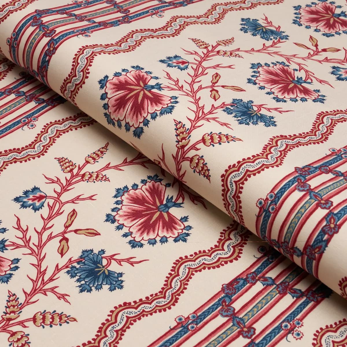 PARVATI FLORAL STRIPE_ VERMILION