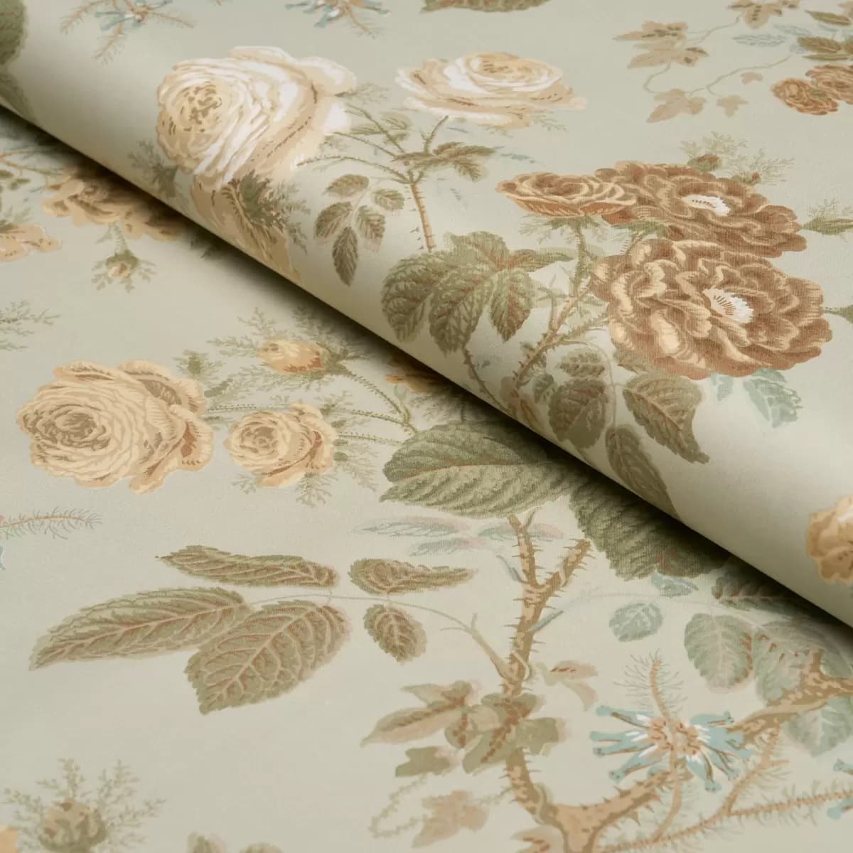 SHE WALKS IN BEAUTY CHINTZ_ CELADON