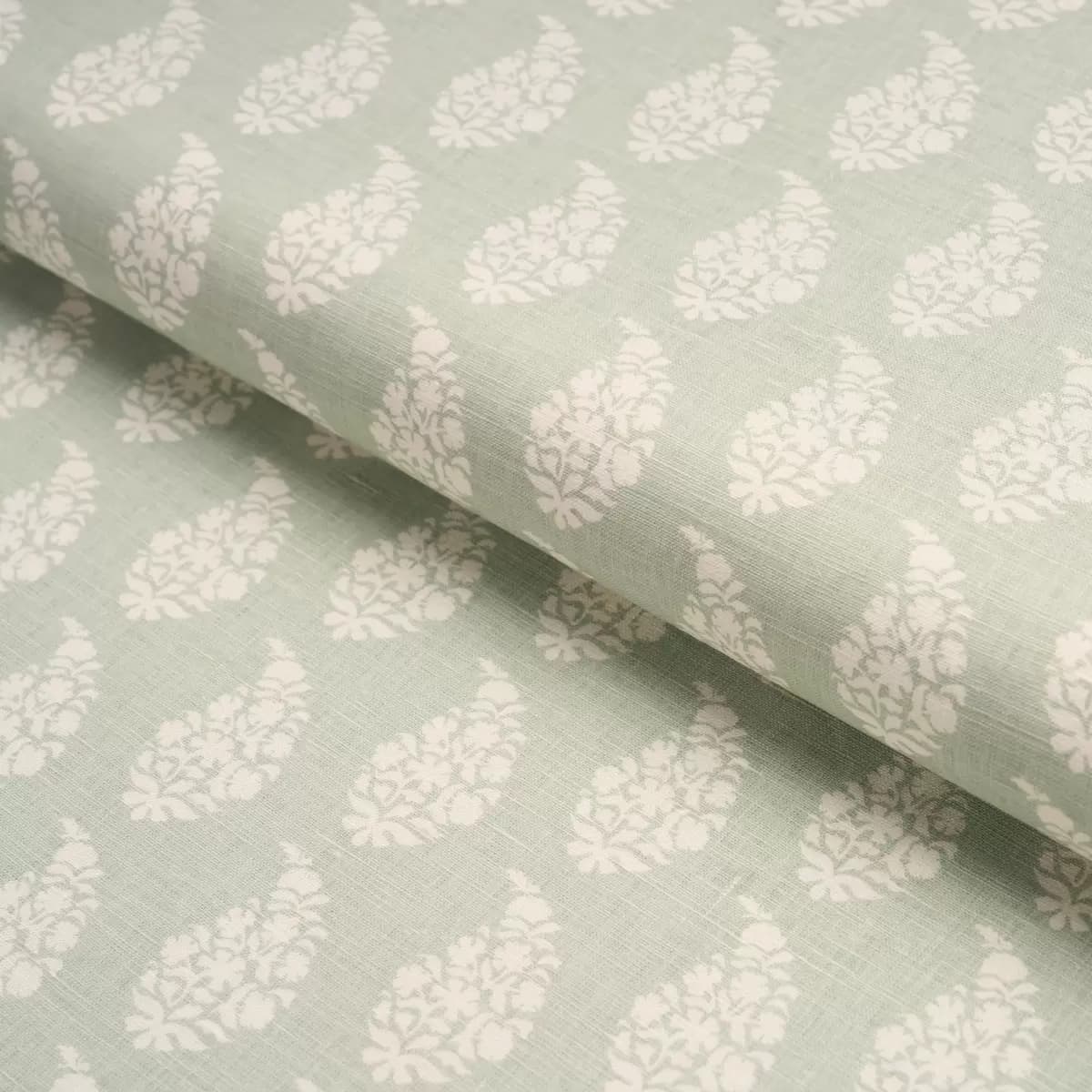 KAIA PAISLEY HAND-PRINT_ CELADON