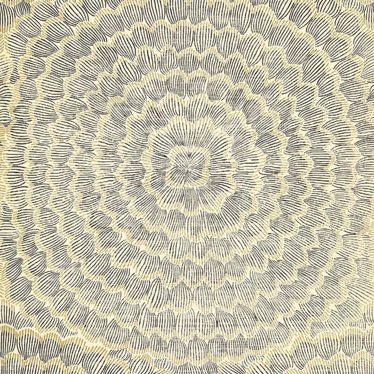FEATHER BLOOM SISAL_ ONYX & GOLD