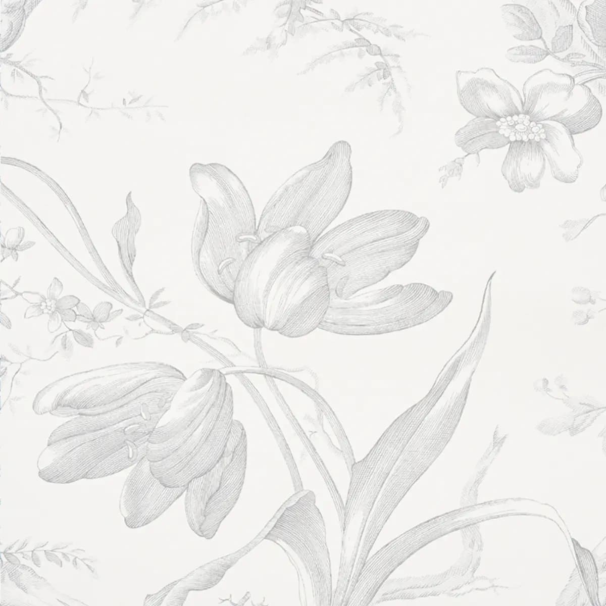 Toile De Fleurs_ GRISAILLE