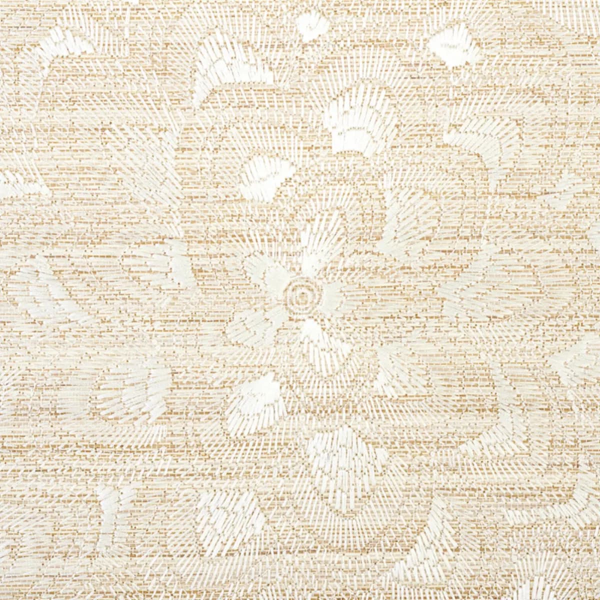 LOTUS EMBROIDERY SISAL_ IVORY