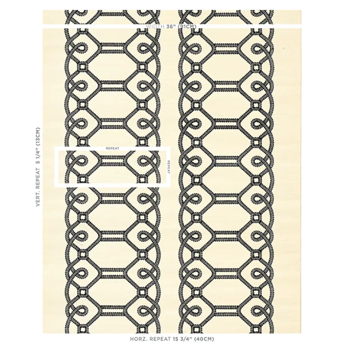 ZIZ EMBROIDERED SISAL_ BLACK