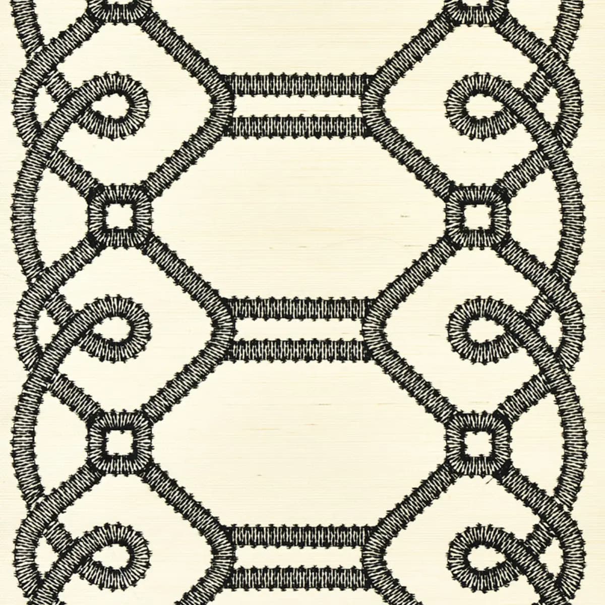 ZIZ EMBROIDERED SISAL_ BLACK