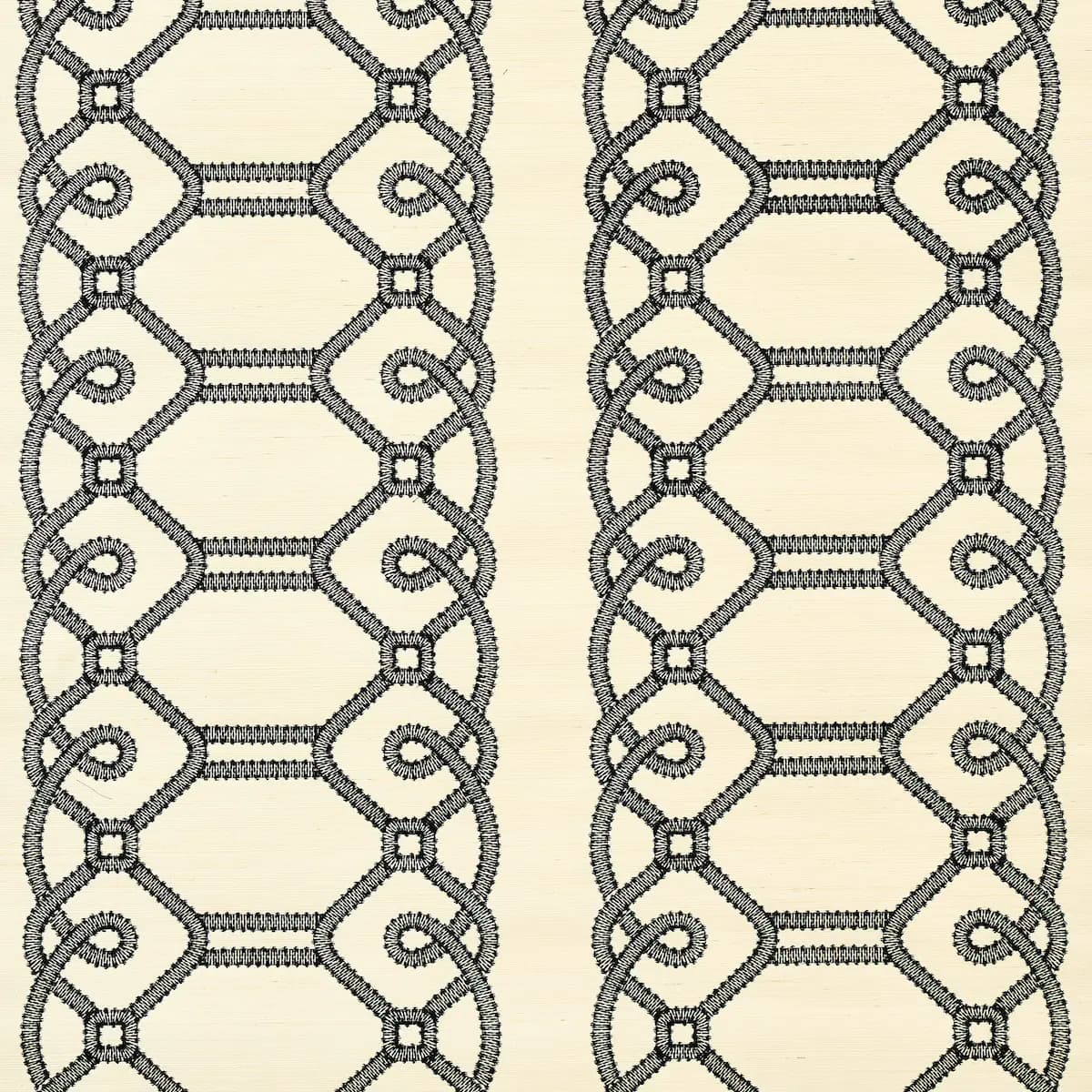ZIZ EMBROIDERED SISAL_ BLACK
