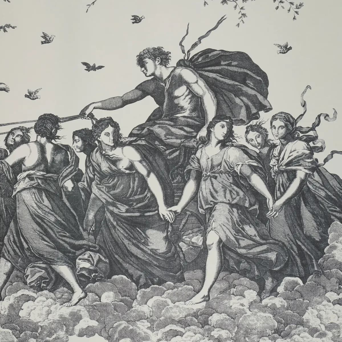 CHARIOT OF DAWN TOILE PANEL SET_ BLACK