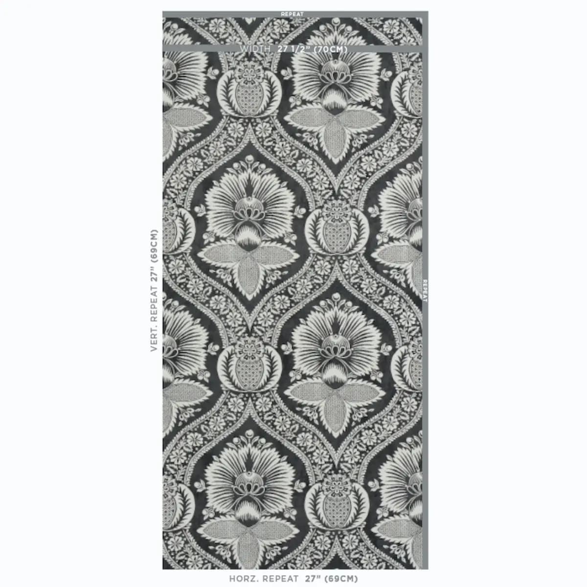 VILLANDRY DAMASK PRINT_ BLACK