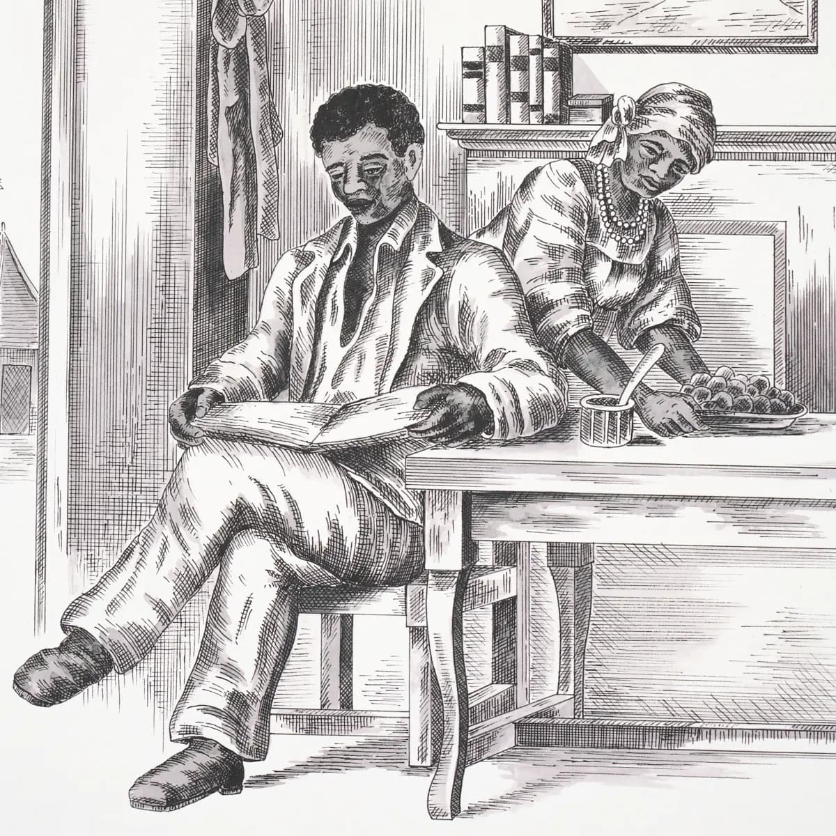 TOUSSAINT TOILE_ BLACK ON IVORY