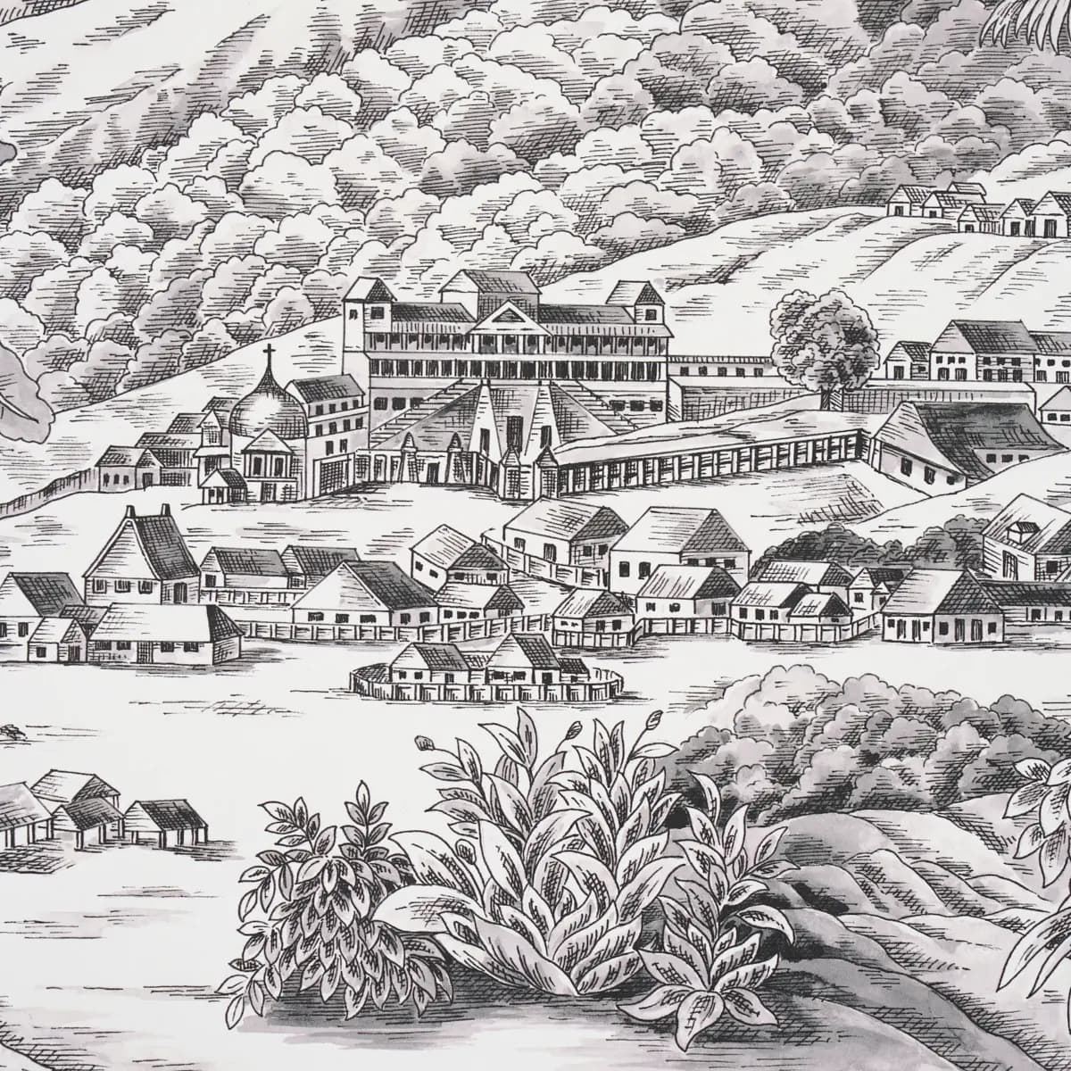 TOUSSAINT TOILE_ BLACK ON IVORY