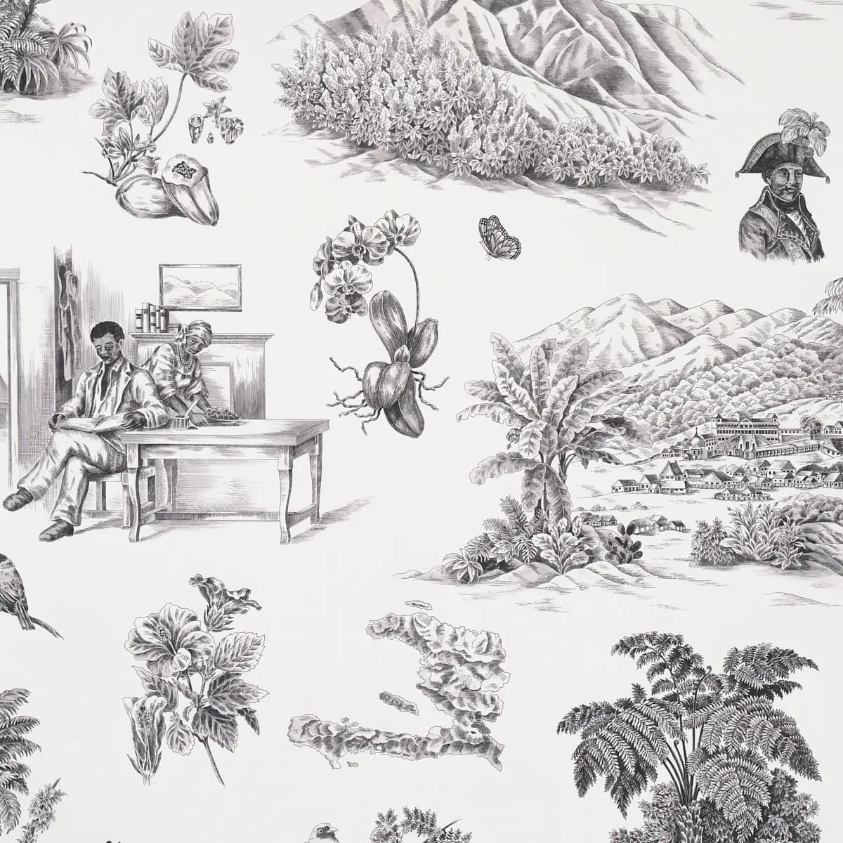 TOUSSAINT TOILE_ BLACK ON IVORY