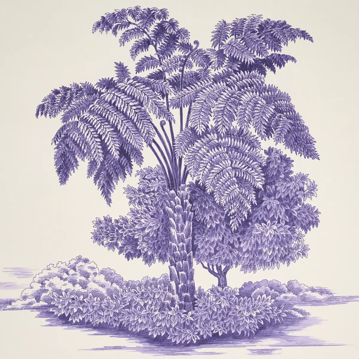 TOUSSAINT TOILE_ PURPLE ON CREAM
