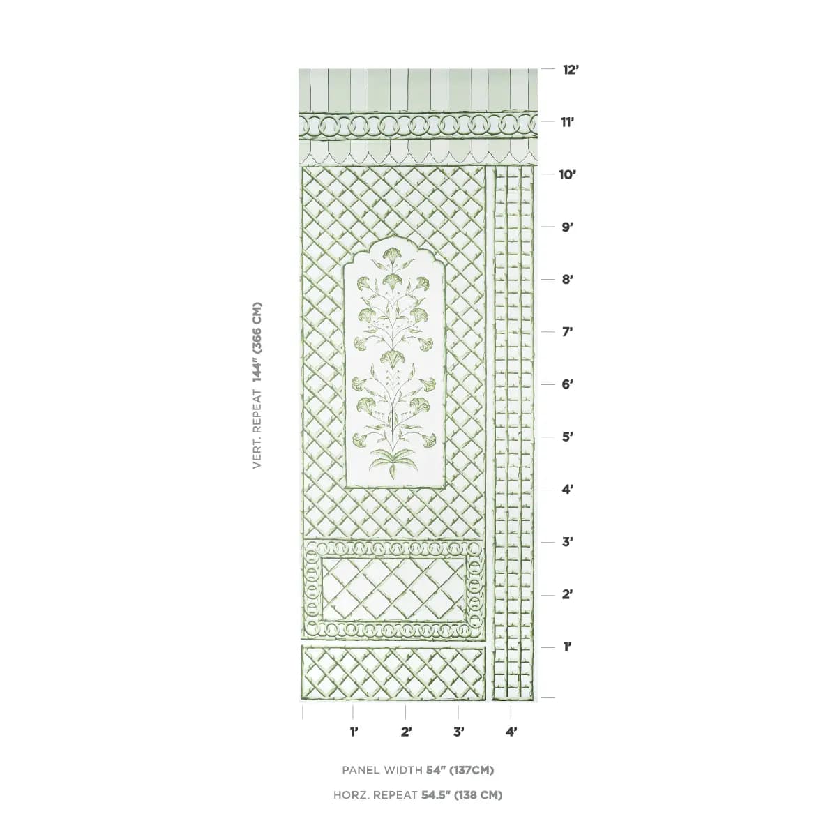BAMBOO TRELLIS PANEL A_ GREEN