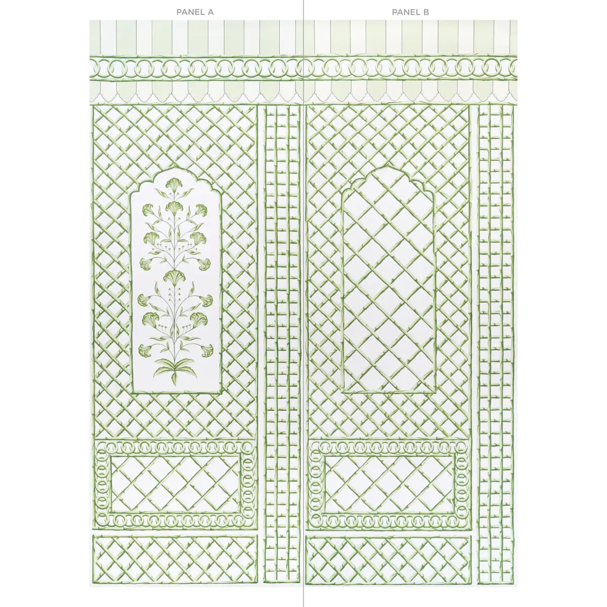 BAMBOO TRELLIS PANEL B_ GREEN