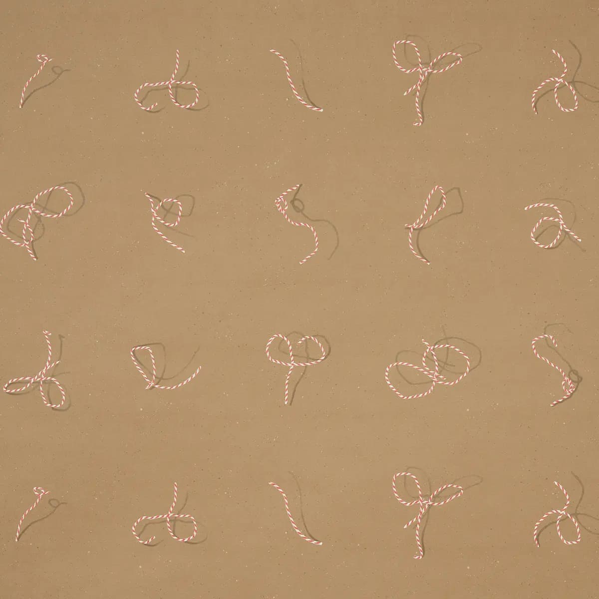 BUTCHER STRING_ RED AND WHITE ON BROWN