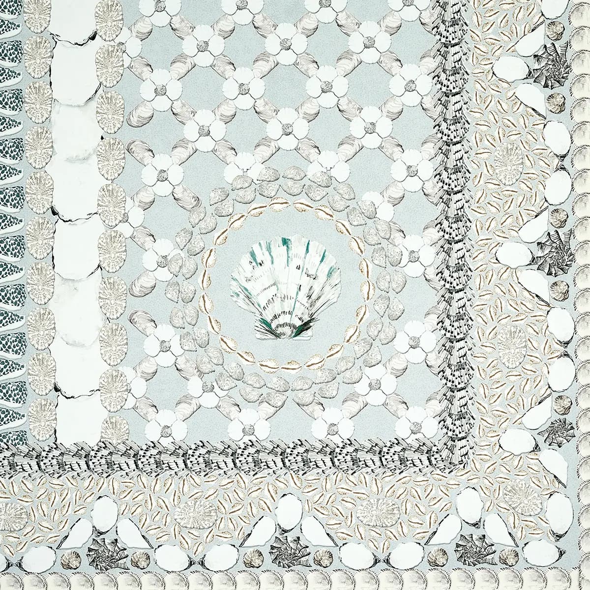 SHELL GROTTO PANEL A_ SEAFOAM