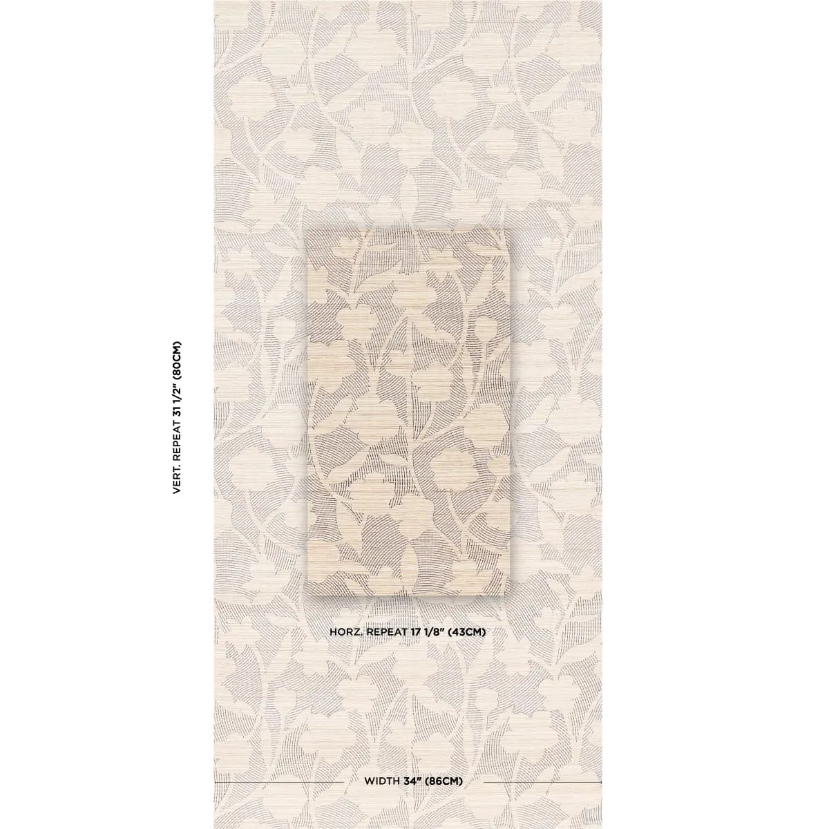 KANTHA EMBROIDERED FLOWER SISAL_ CARBON