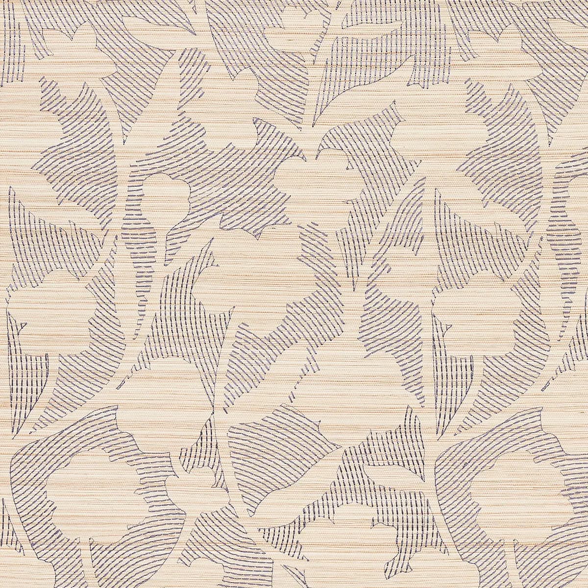 KANTHA EMBROIDERED FLOWER SISAL_ CARBON