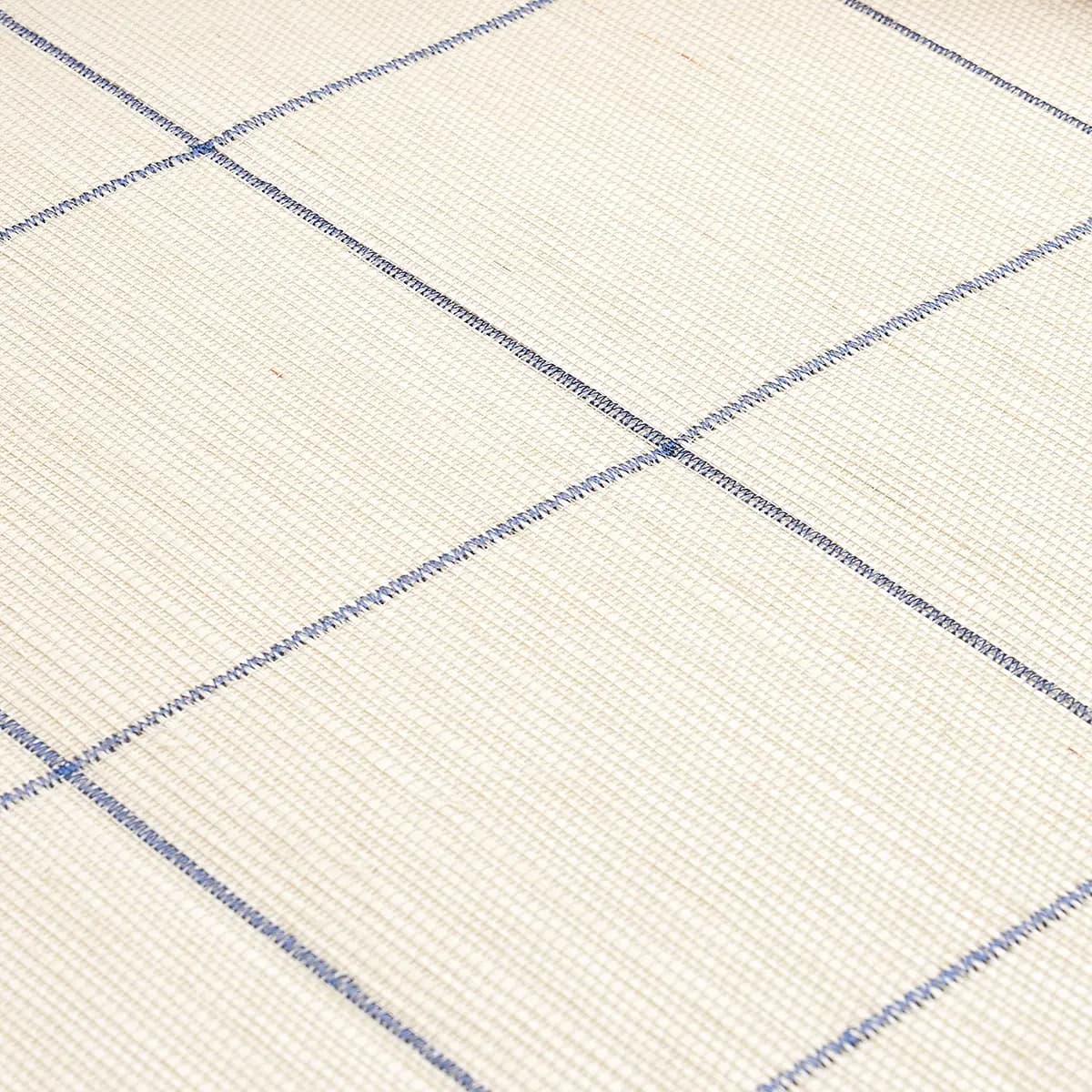WINDOWPANE EMBROIDERED SISAL_ NAVY