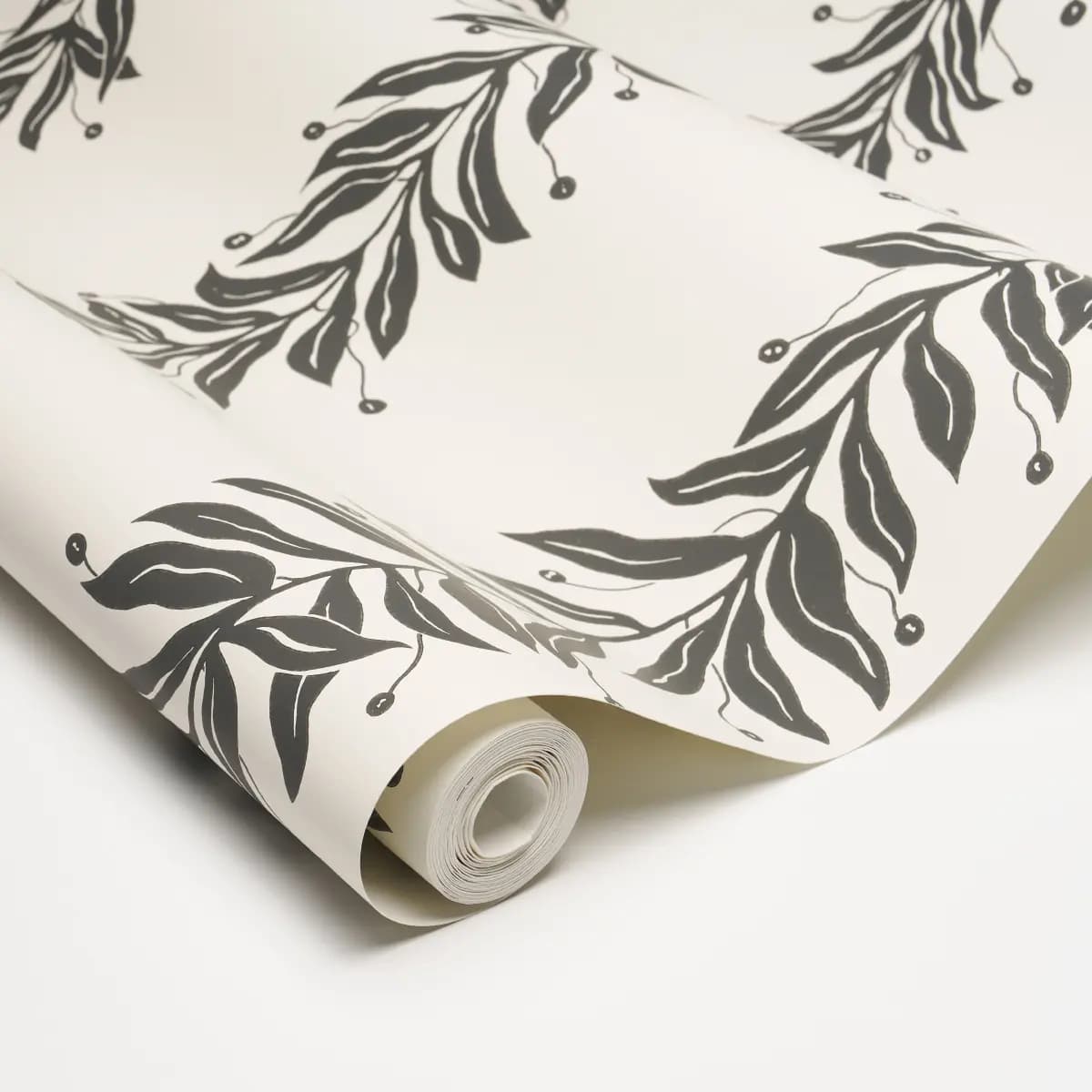 TENDRIL STRIPE_ BLACK & CREAM