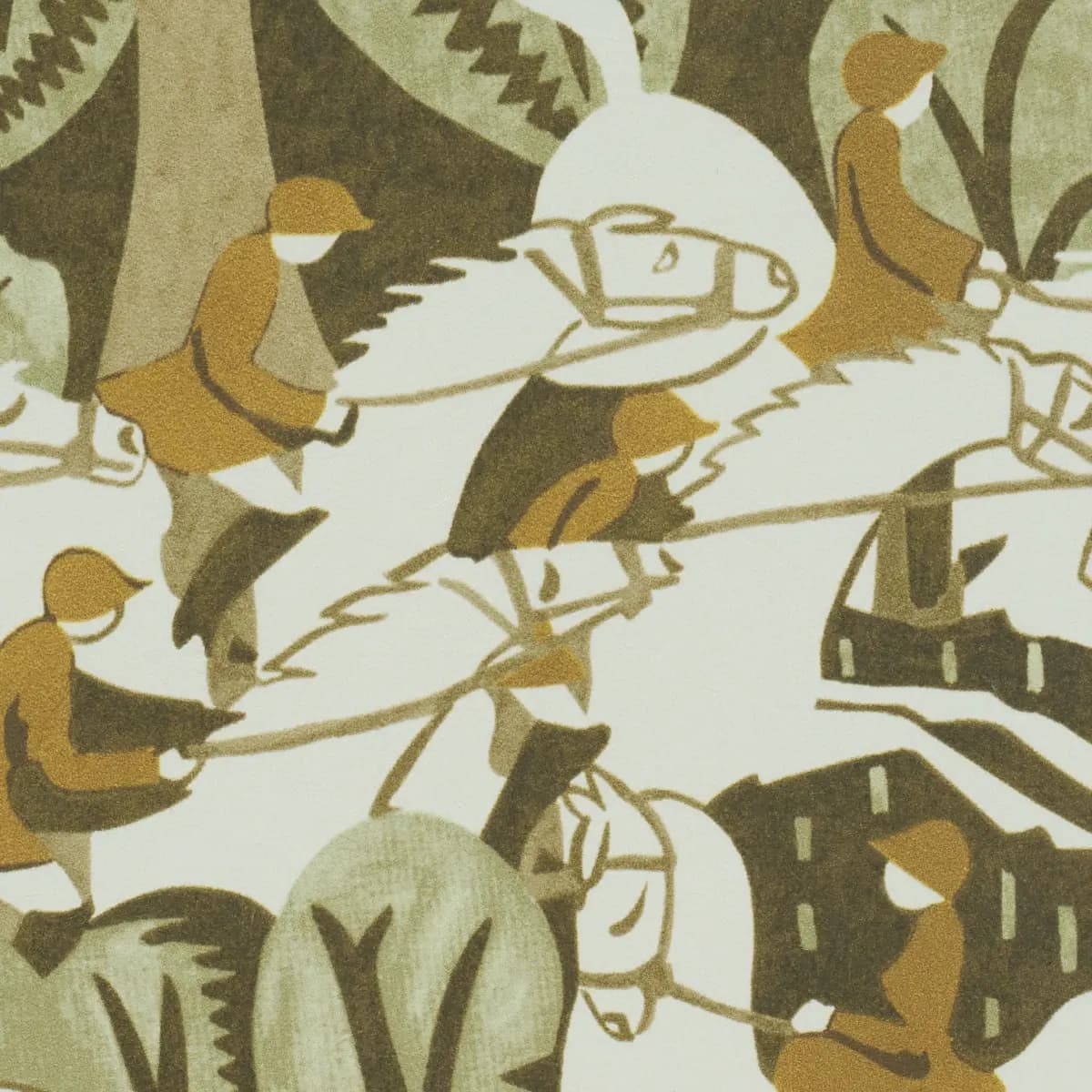 Margaret Schloeman's Fox Chase_ SAGE & SOFT BROWN